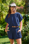 Scuba Elastic Waist Banded Solid Shorts