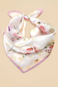 Floral Print Silk-Finish Bandana Scarf