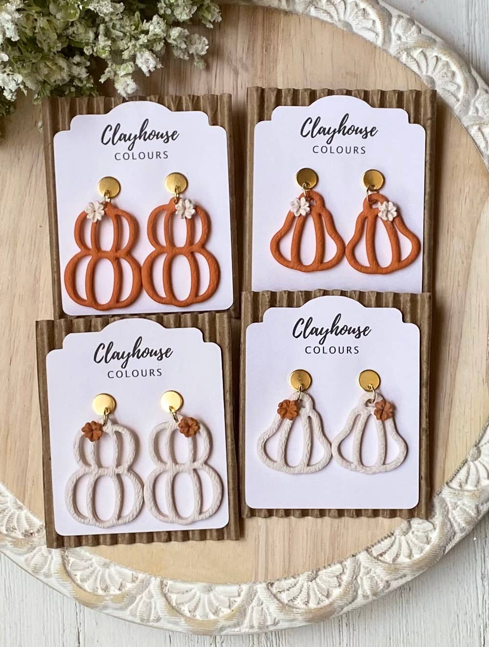 Cutout Pumpkin Fall Earrings 