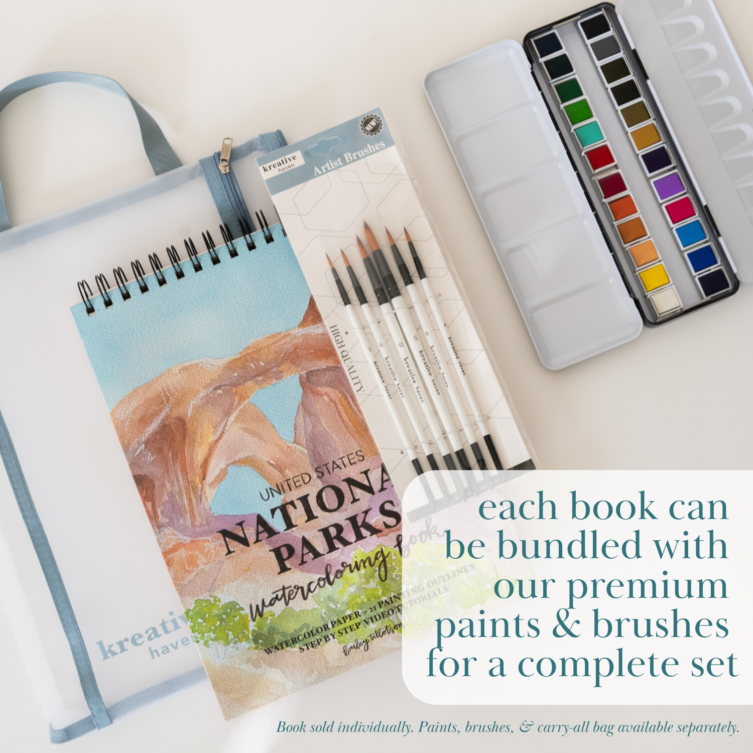 National Parks Watercoloring Book-Outlines w/Video Tutorials