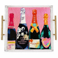 Champagne Moët Inspired Pop Art Acrylic Tray 9x9in