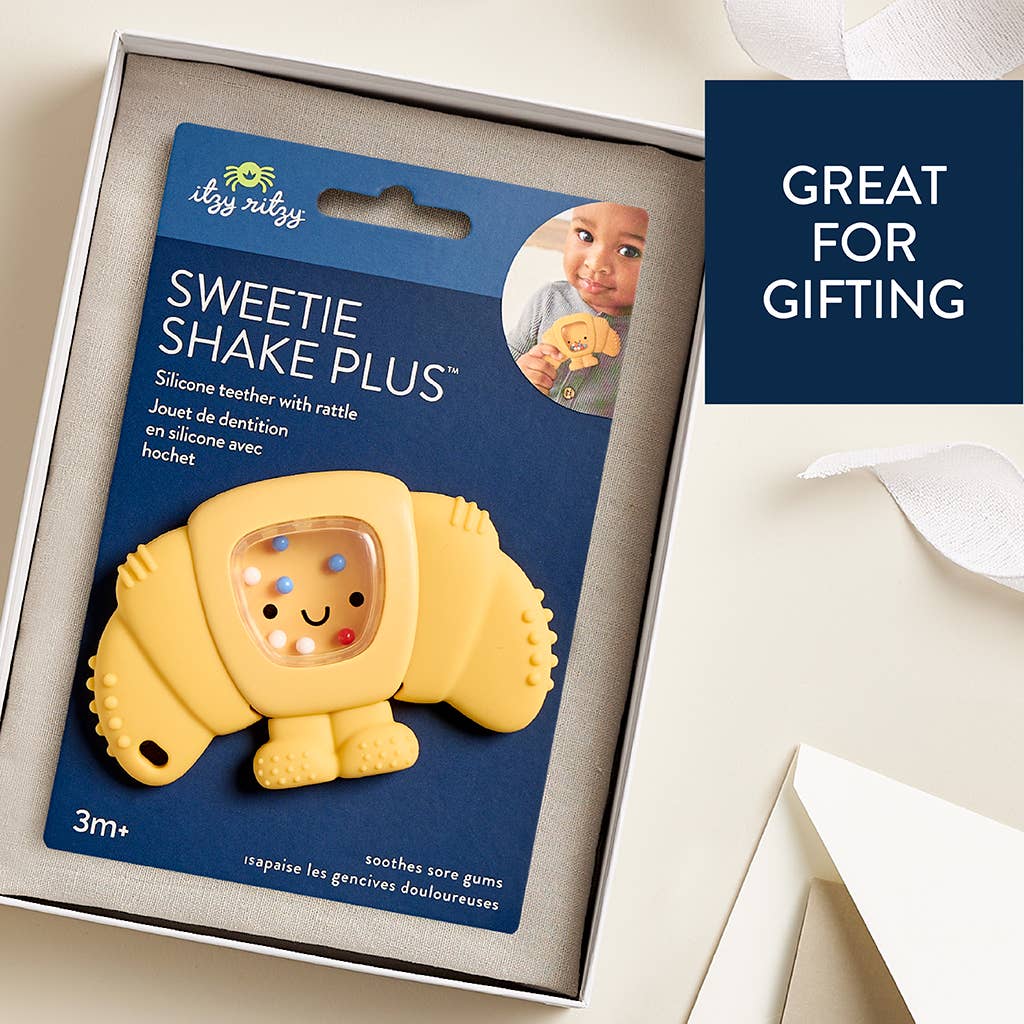 Sweetie Shake Plus™ - Teething + Rattle Toy - Tumbler, Croissant, or Sushi