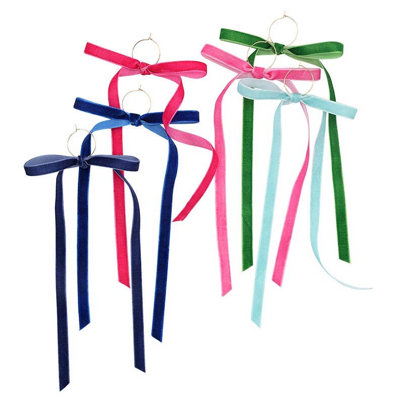 Velvet Bow Wine Charms - Palm Beach - Set of 6
