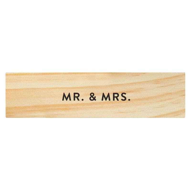Wood Box with Gem Pen - Mr. & Mrs.