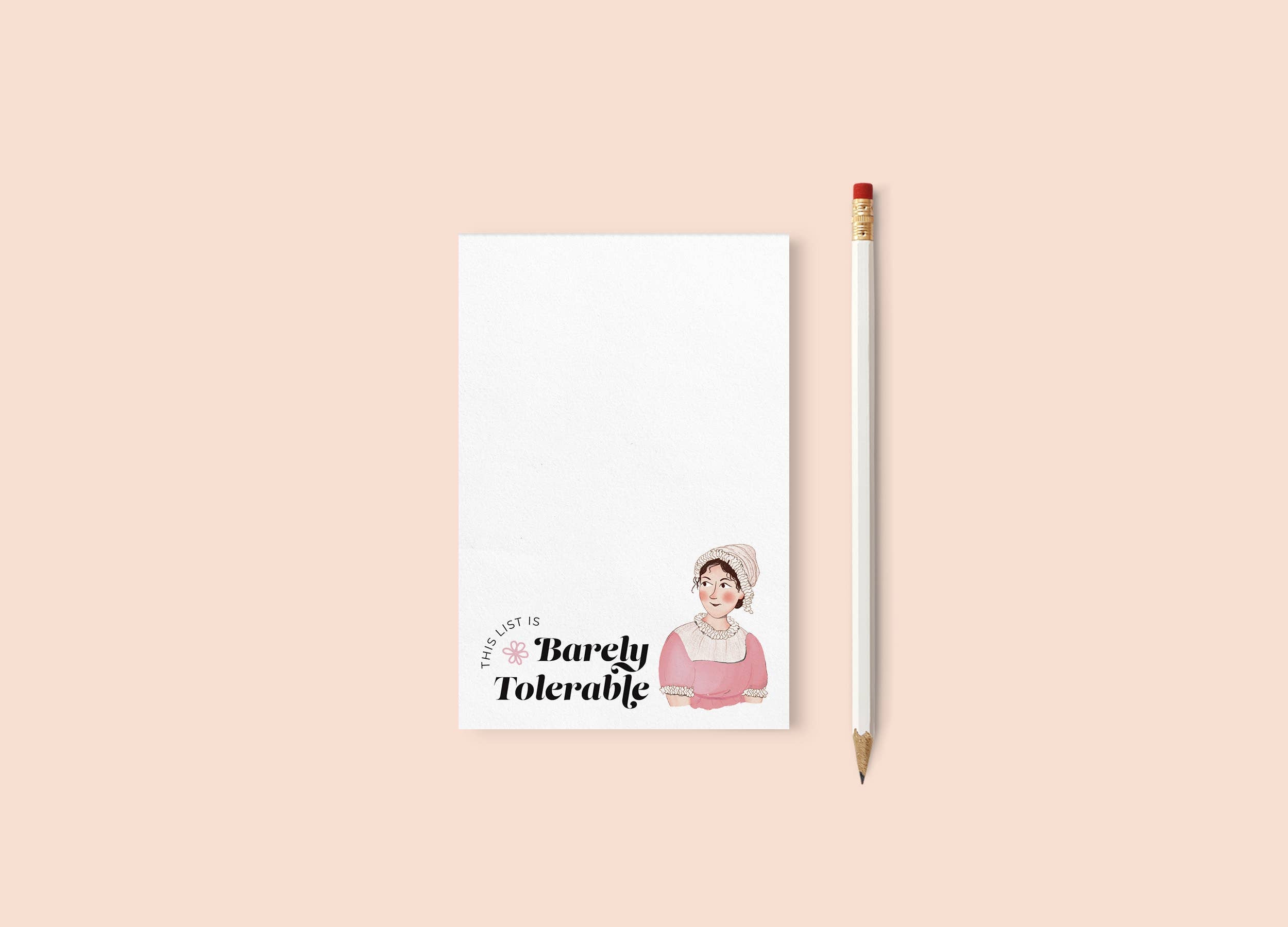 Jane Austen “Barely Tolerable” Pride & Prejudice Notepad