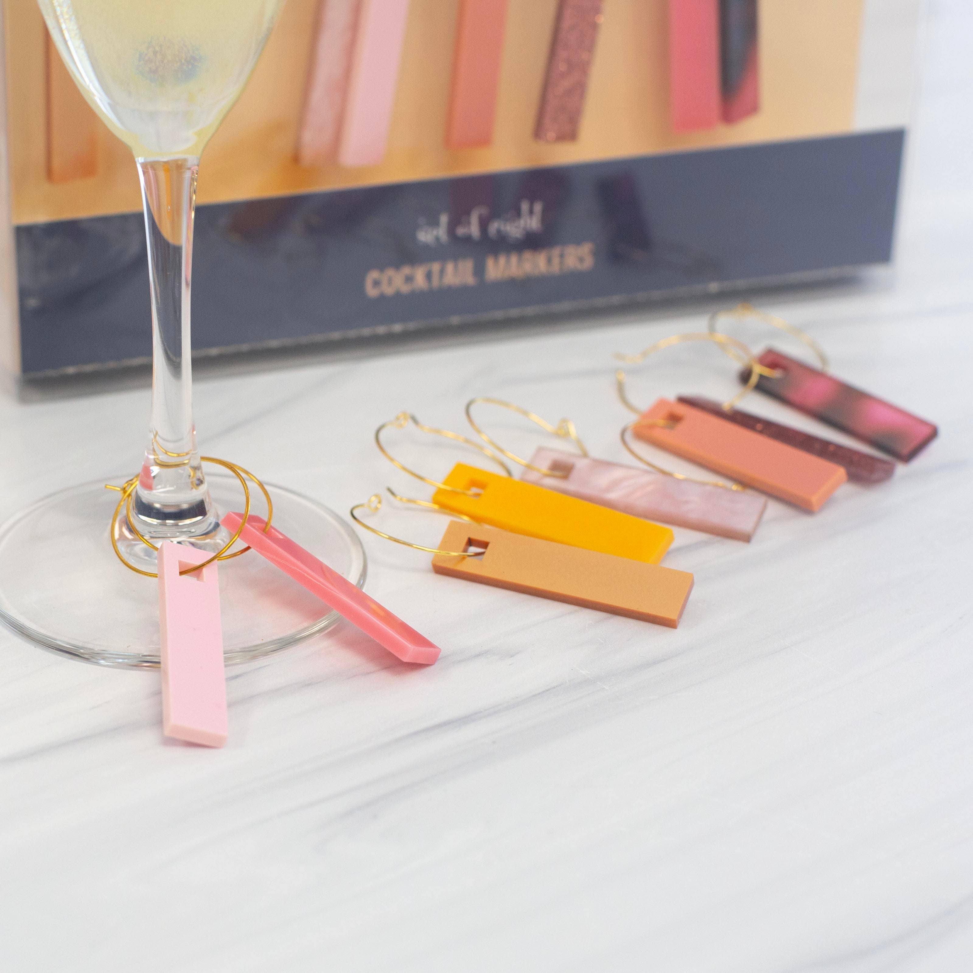 Shades of Pink Acrylic Wine Charms