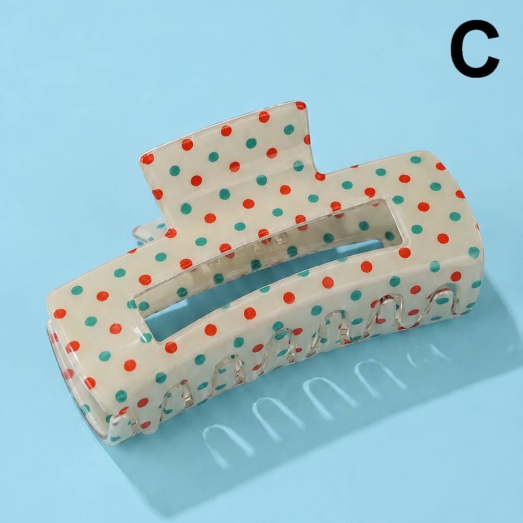 Holiday & Christmas Tree Stripe Hair Claw Clips