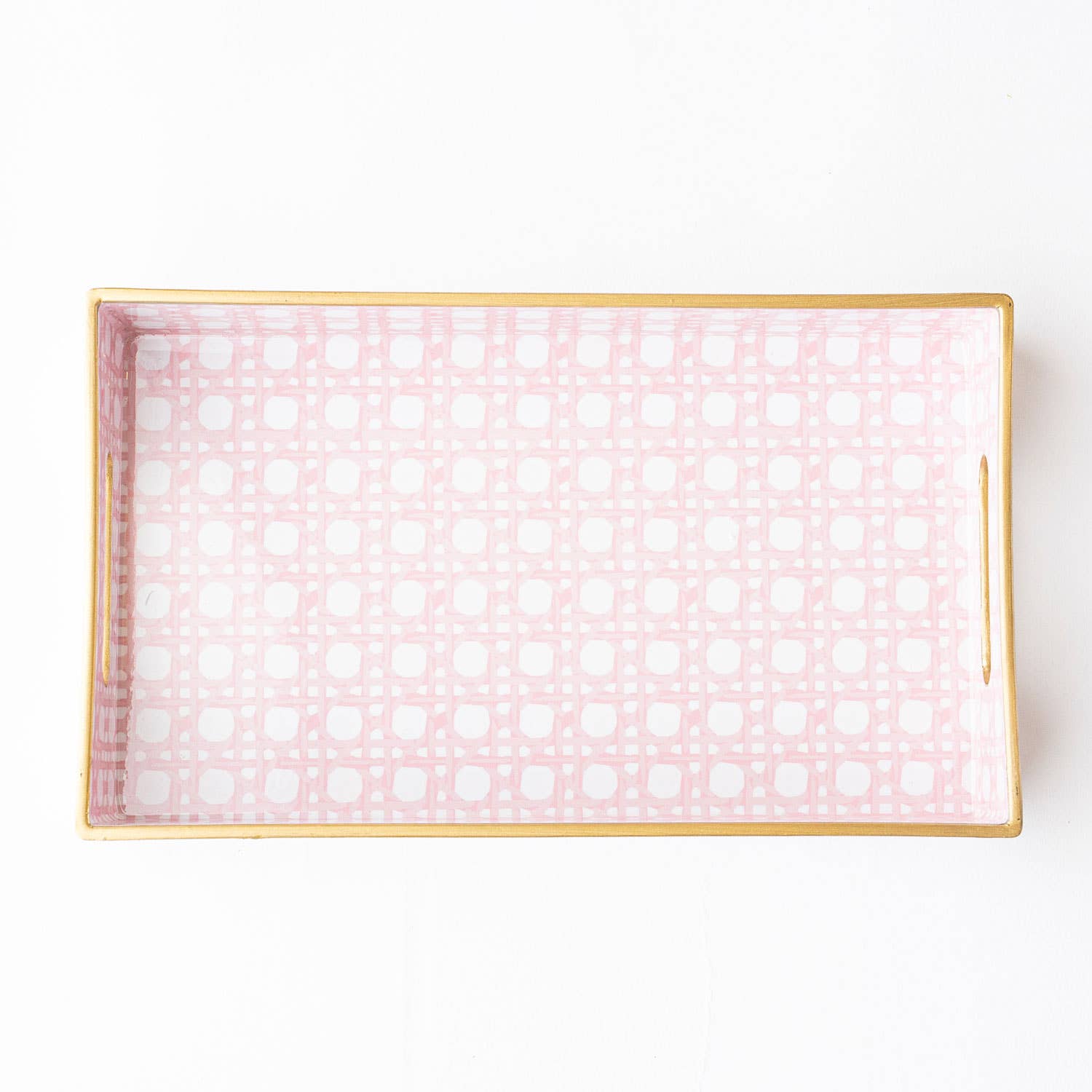 Vanity Tray, Pink Cane Print Decorative Resin