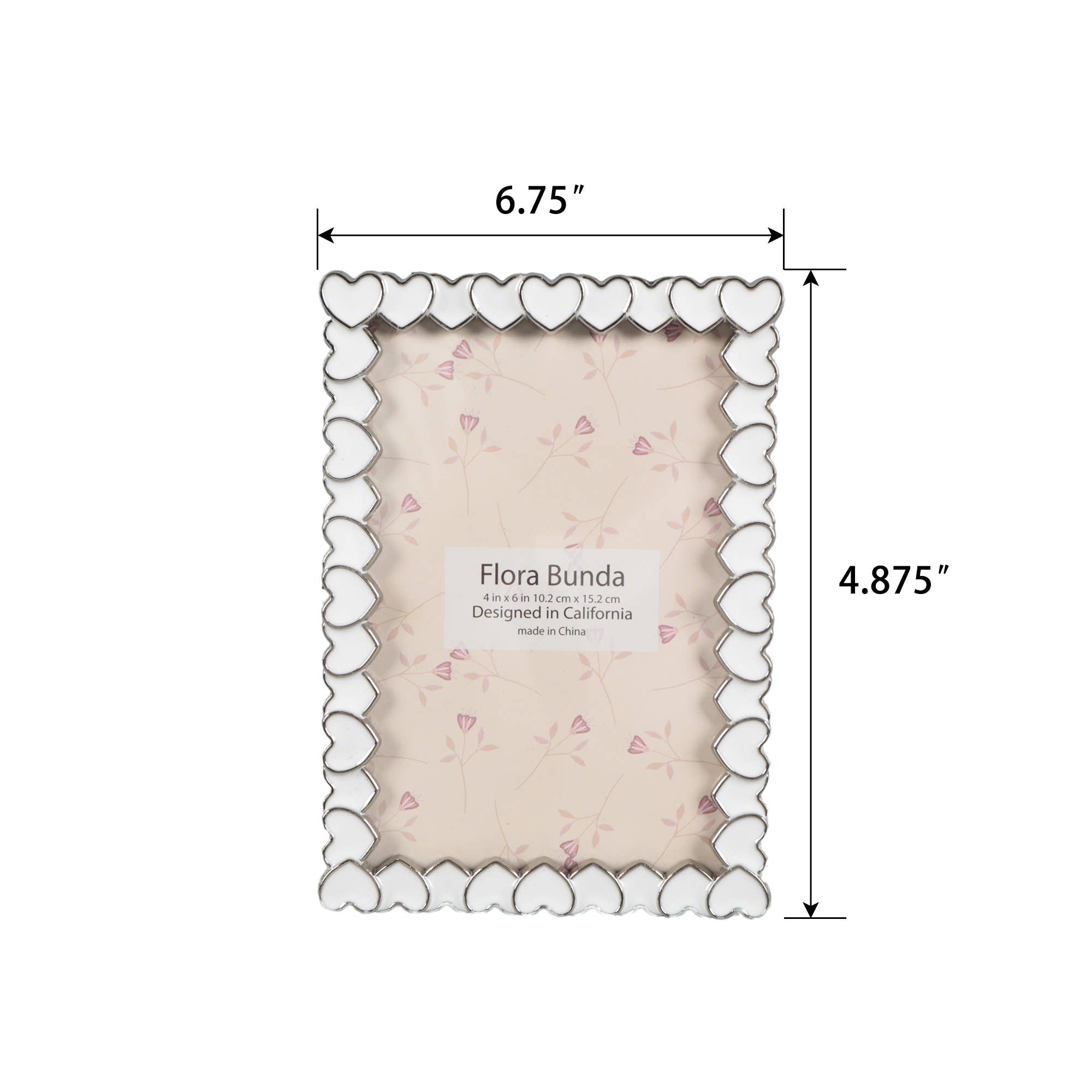 4x6 Heart Zinc Alloy Frame