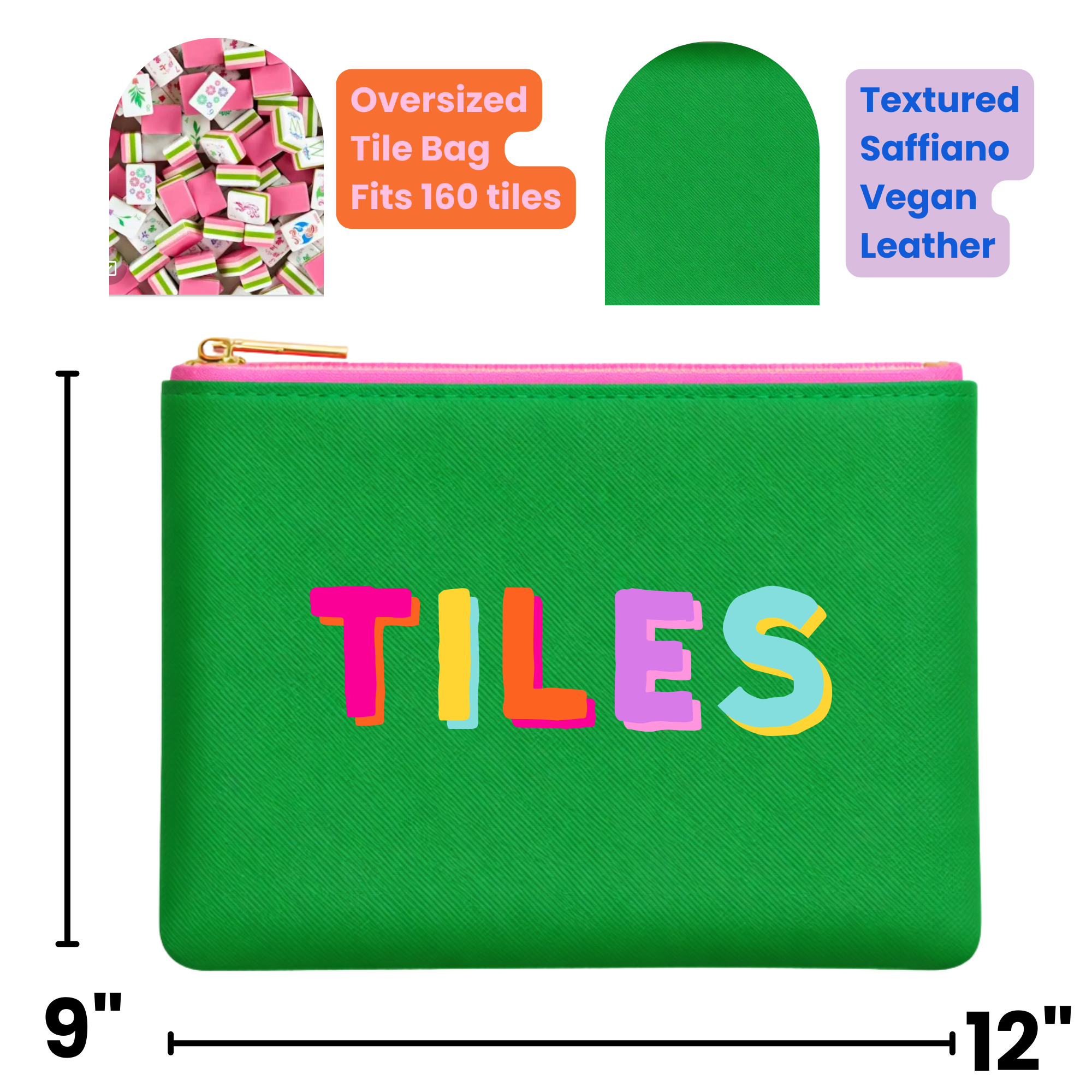 Mahjong Tile Storage Bag Mahjong Gift | Blue or Green