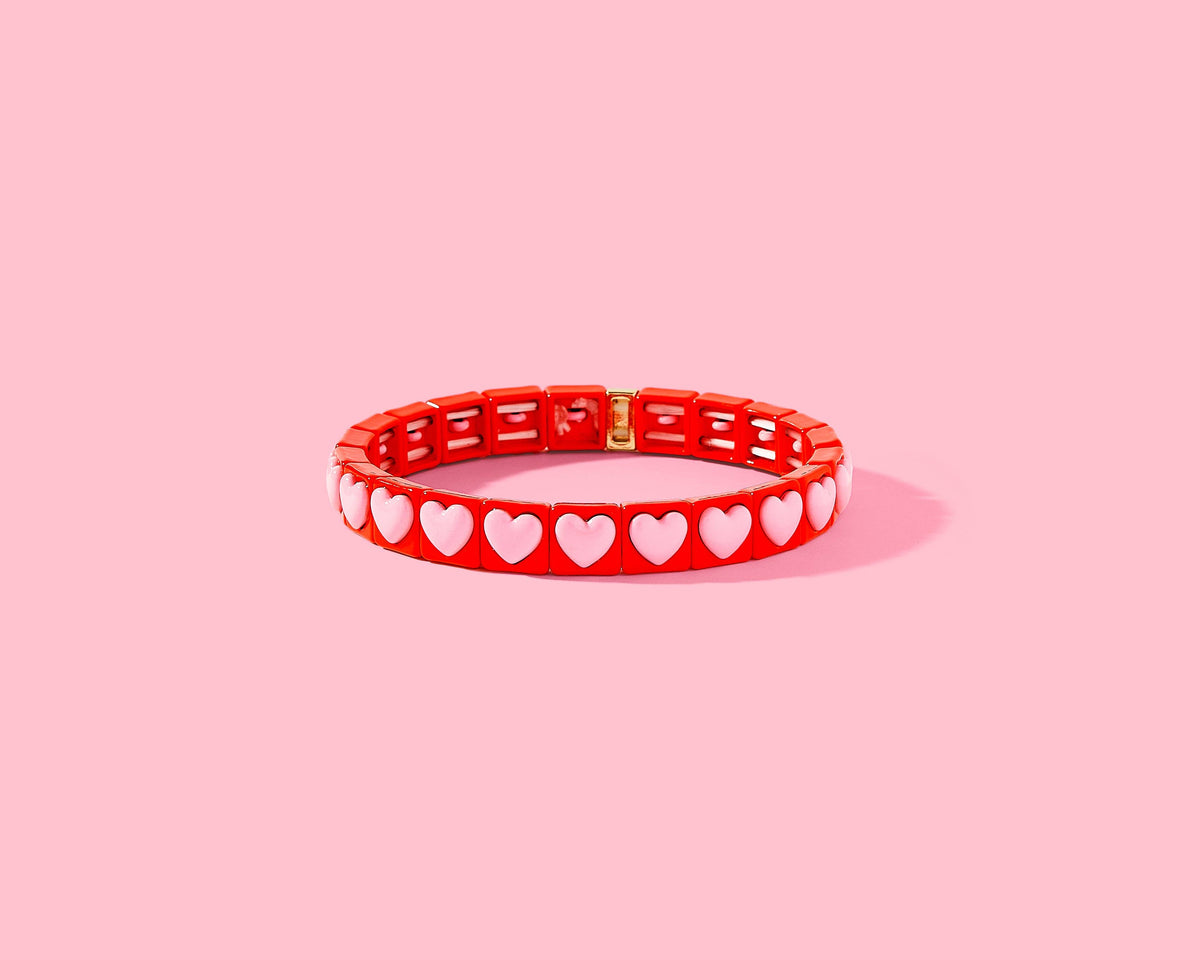 Enamel Stretch Bracelet - Assorted Styles - Love