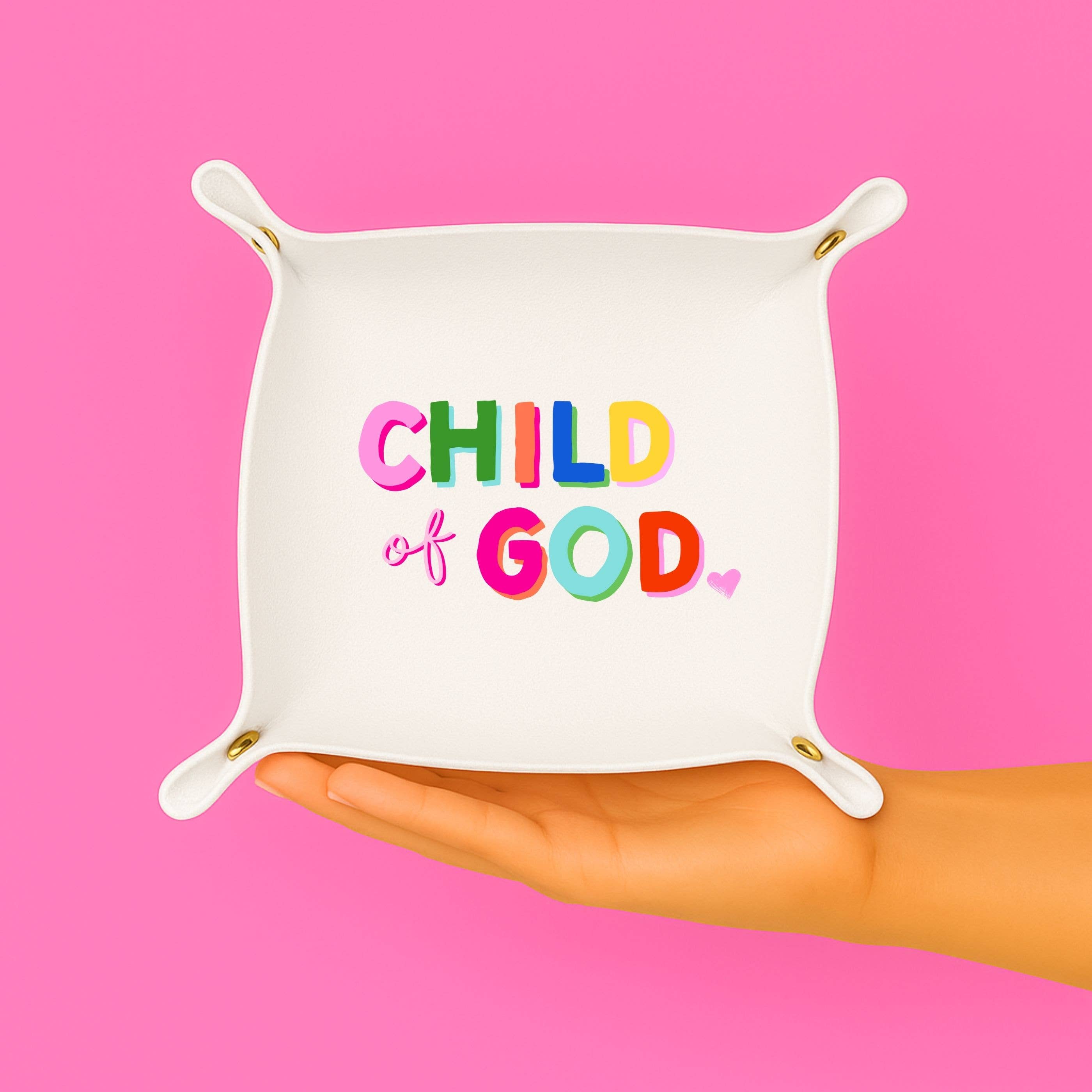 Christian gift tray Child of God trinket tray colorful