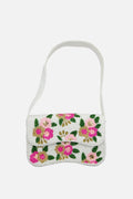 White Bloom Beaded Shoulder Bag